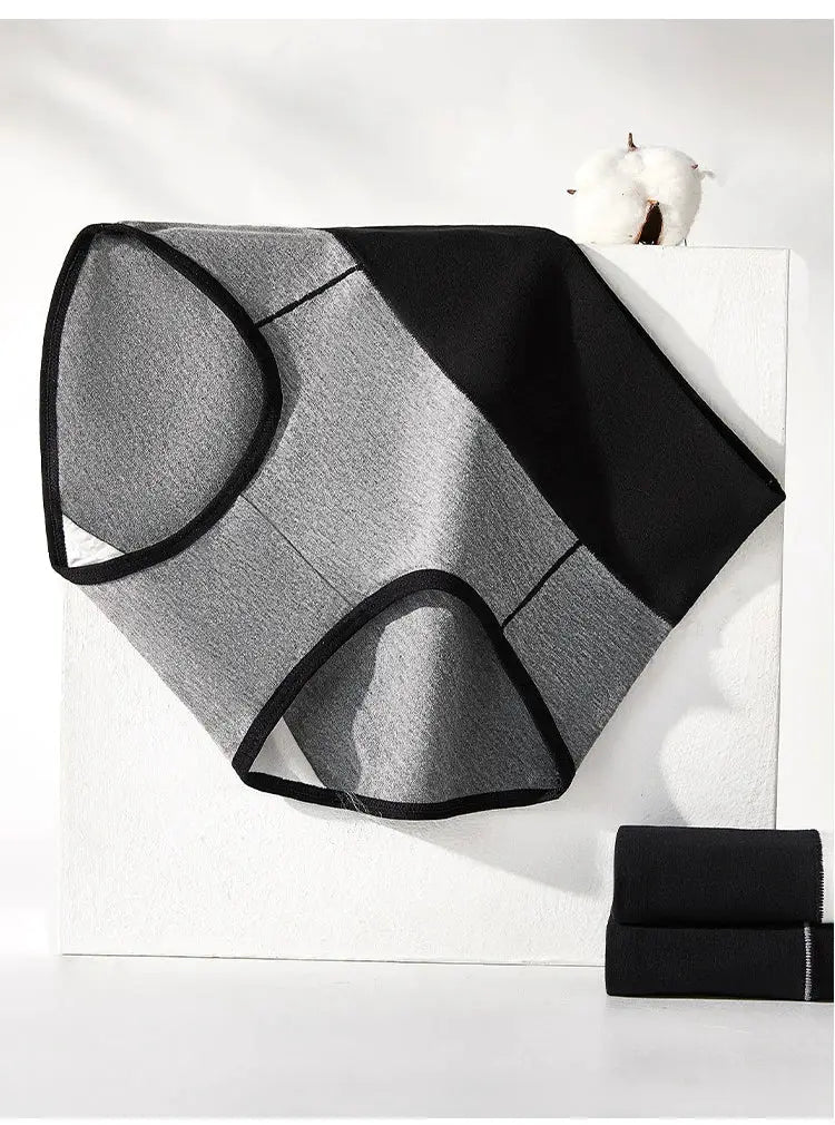 3-piece set of high-waist cotton body-shaper panties in gray and black, Simples Market.