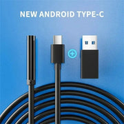 Dual Lens Endoscope Camera 7.0mm IP67 Waterproof Borescope With Adjustable LED Lighting For Android And PC USB Type C