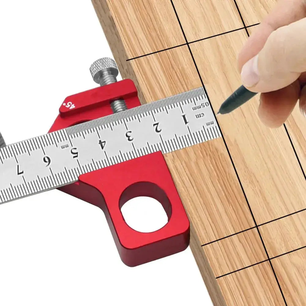 Positioning Block Stop 45 And 90 Degrees Aluminum Alloy Steel Ruler Set 3mm Thickness For Woodworking
