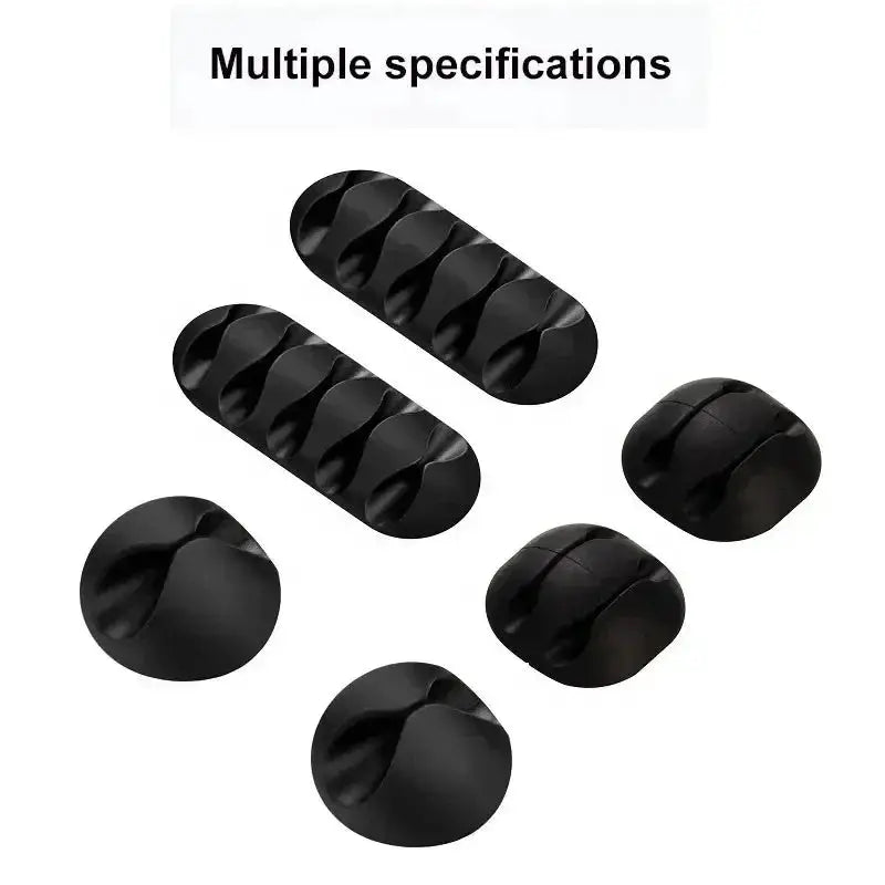 FlexGuard Silicone USB Cable Winder and Wire Organizer with Self Adhesive Clips for Mouse Keyboard Headset iPhone Huawei