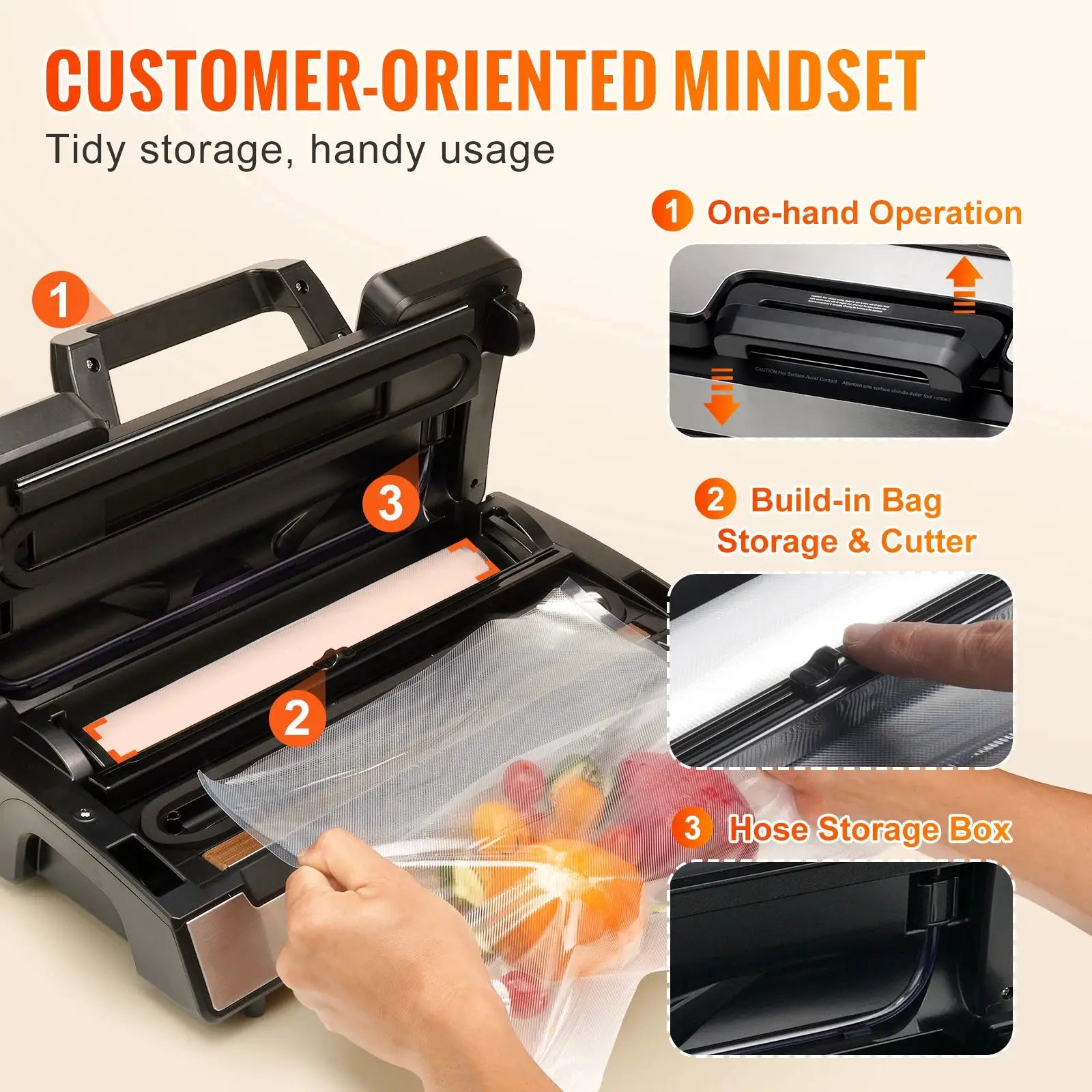 SucceBuy Vacuum Sealer 90 Kpa 130W With Free 10 Bags For Kitchen