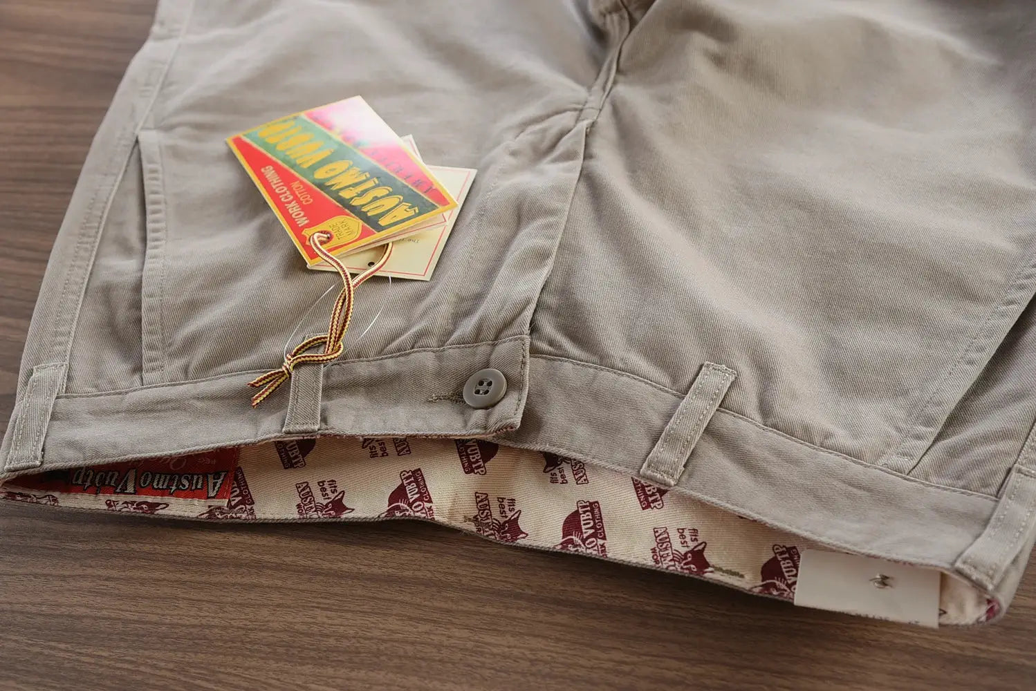 Simples Market men's 100% cotton washed chino pants in taupe, straight-leg twill trousers.
