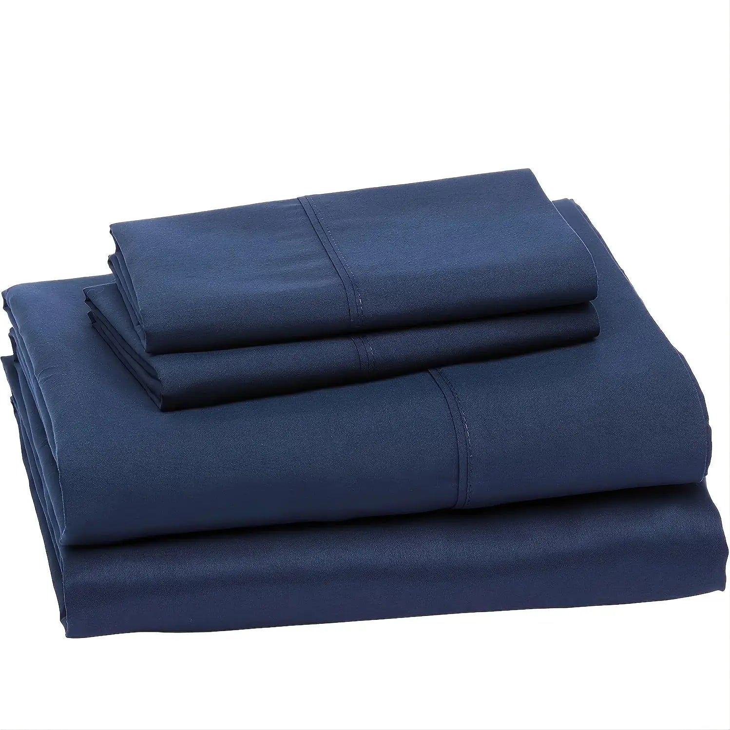 Simples Market navy blue sheet set; breathable cooling hotel luxury bedding, 3/4 piece set