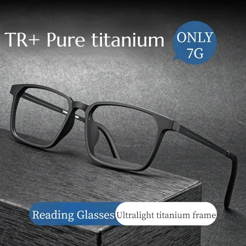 Pure Titanium Reading Glasses For Men With Anti Blue Light Technology And Diopter Range 1.0 To 4.0