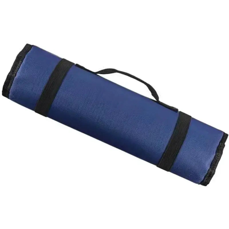 Blue nylon roll tool bag, portable folding tool storage with black straps
