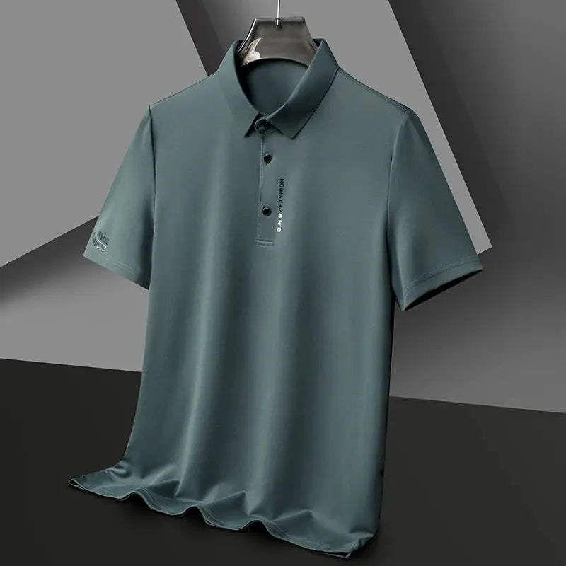 Men's short sleeve polo shirt, teal solid color by Simples Market