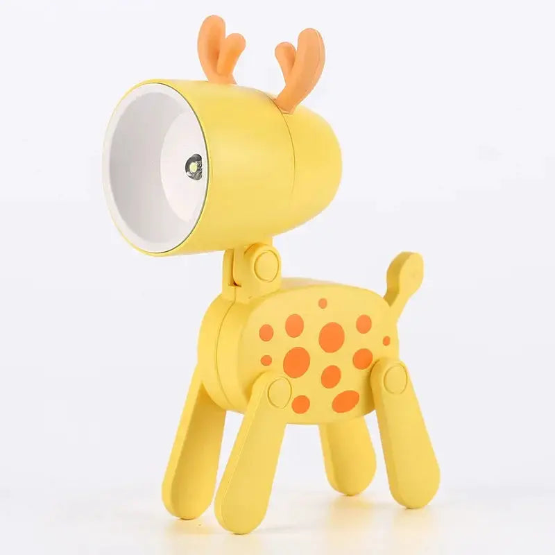LED mini night light desk lamp, deer-shaped yellow foldable figure with orange spots, Simples Market
