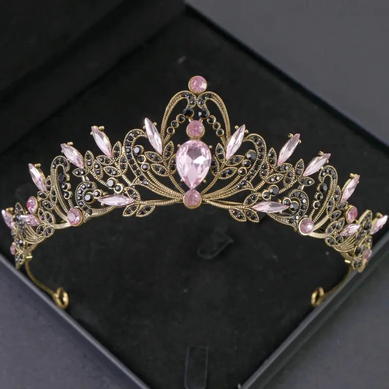 Purple Bridal Headwear Crystal Crown For Women Grand Party Tiara Wedding And Birthday Accessory