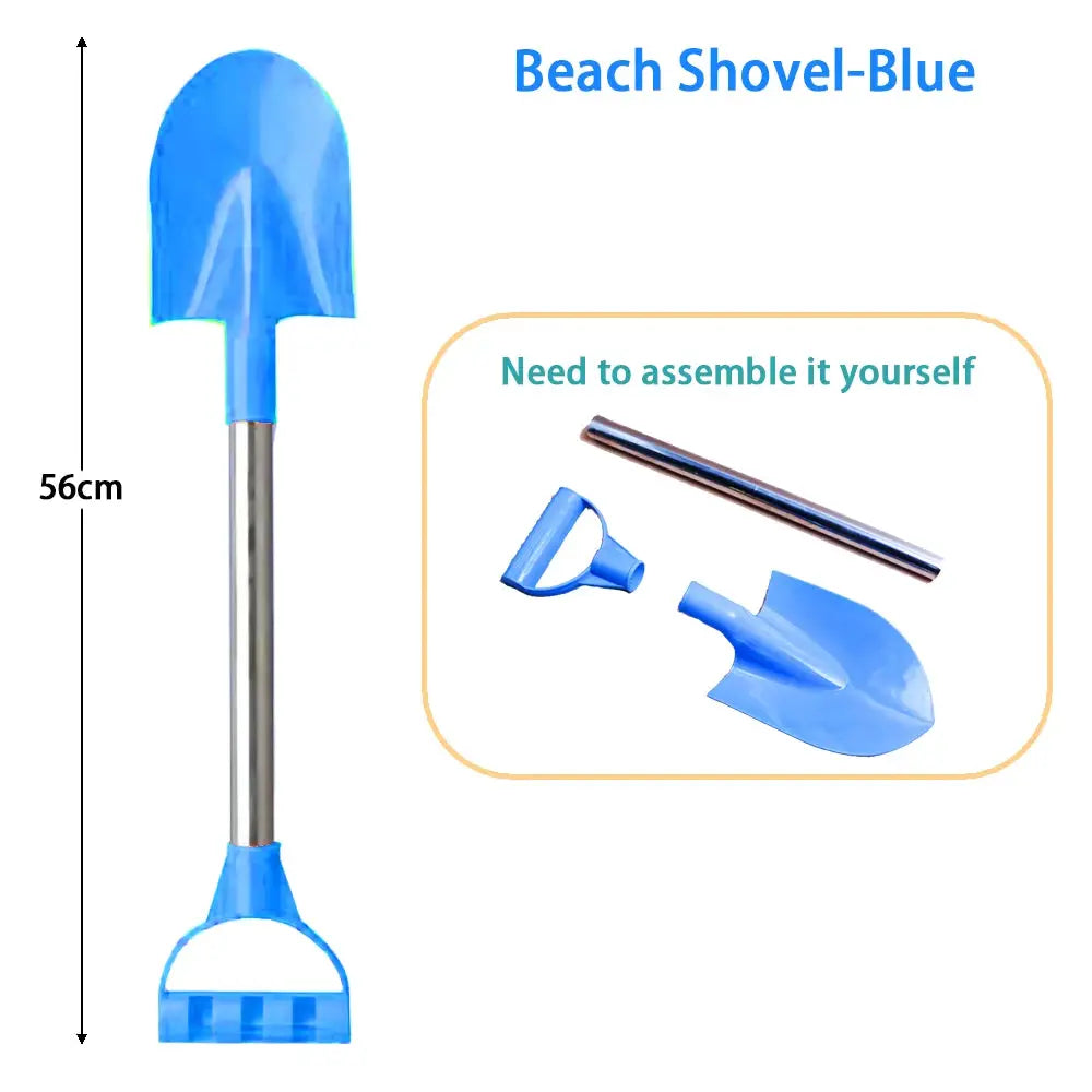 MSFTOYS 56cm Stainless Steel Beach Shovel For Sand And Snow Pointed Shovel Toy Thickened Outdoor Shovel For Kids Gift