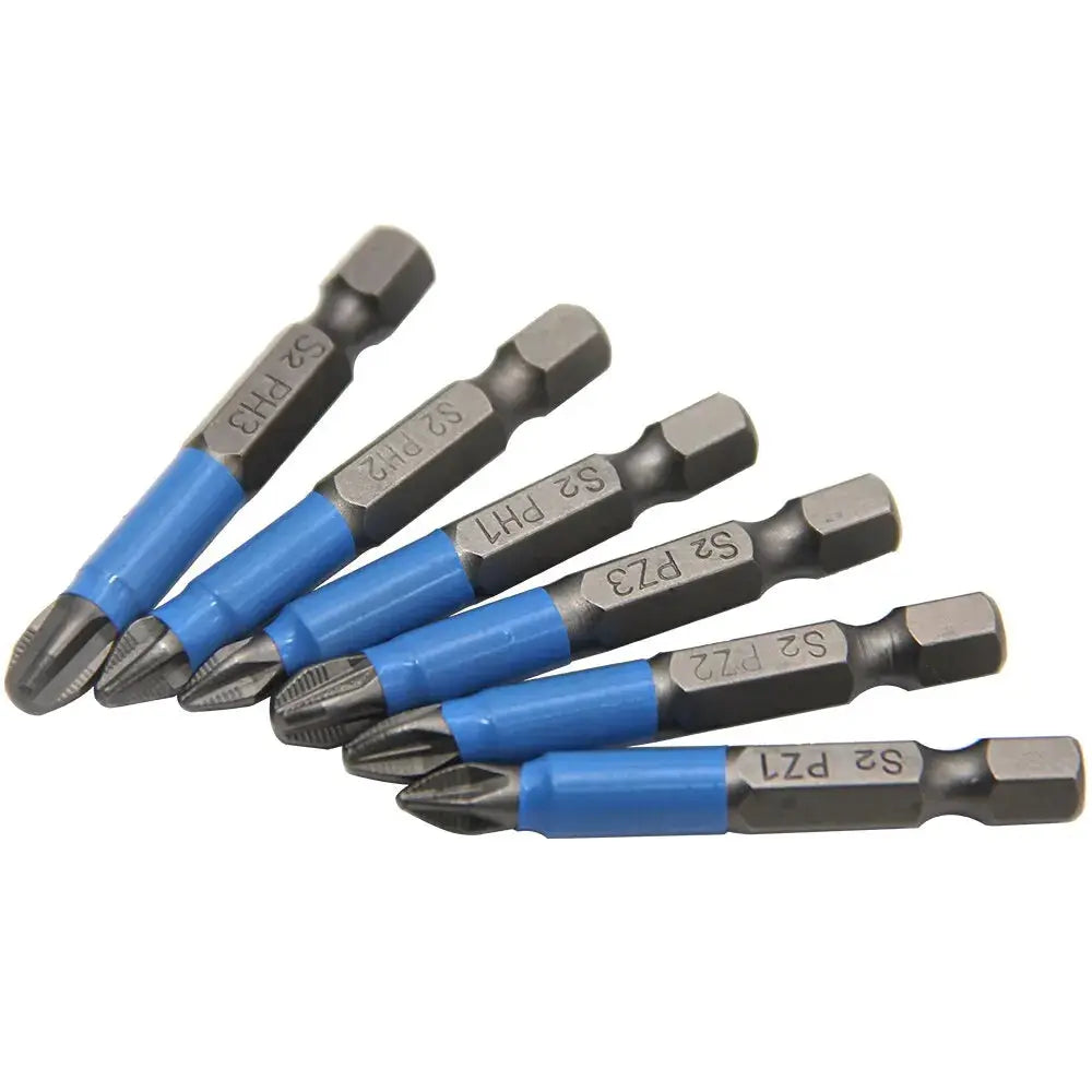 6 Piece Hexagonal Handle Anti Skid Electric Screwdriver Woodworking Cross Screwdriver Tool Set PH1 PH2 PH3 PZ1 PZ2 PZ3