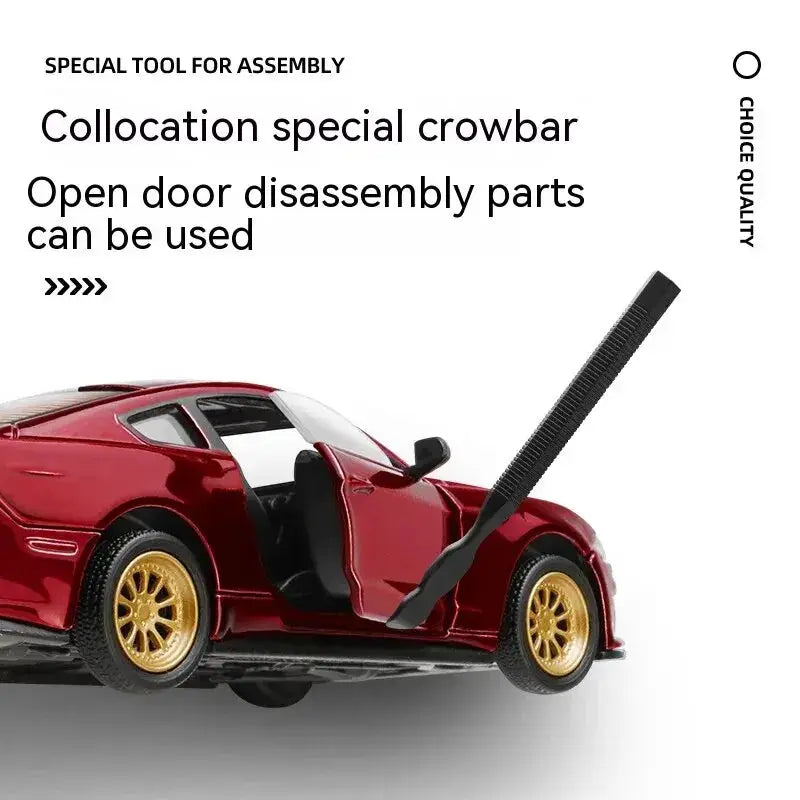 CCA DIY Customizable One to Forty Three Scale Ford Mustang Alloy Car Model Kit for Hobbyists and Enthusiasts