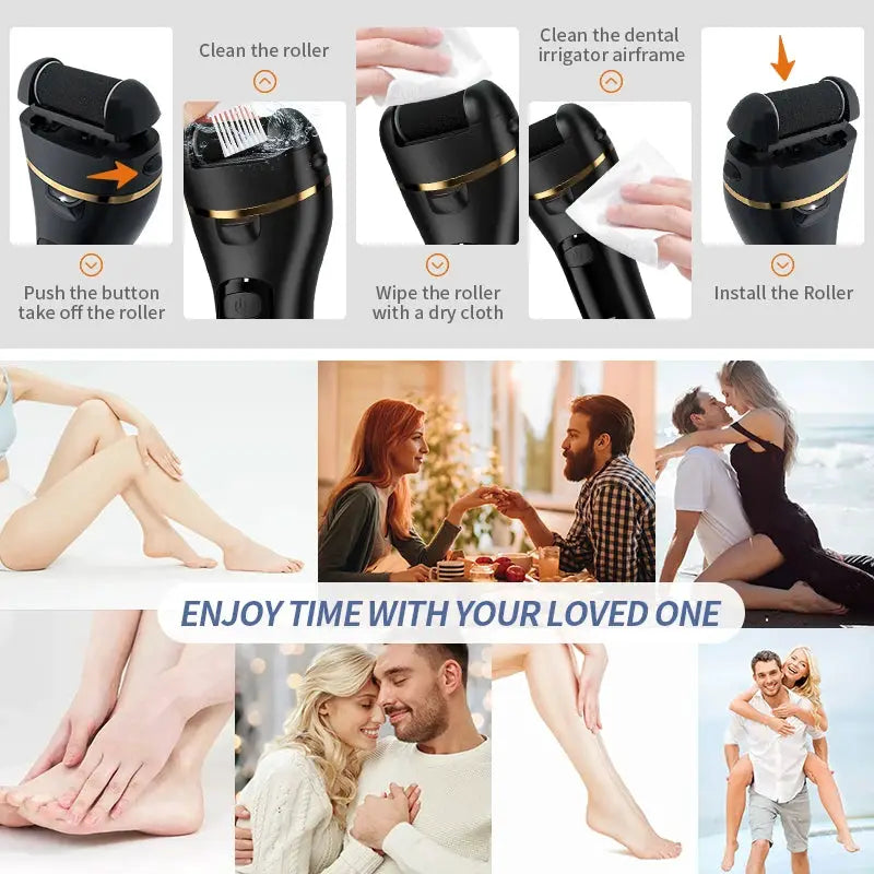 PureEase Rechargeable Electric Foot Grinder USB Powered Callus Remover With Adjustable Speeds For Men And Women