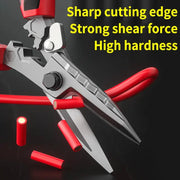 Multi Functional Electrician Scissors Crimping Wire Cutting Tool With Wrench For Metal Sheet And Cable Cutting