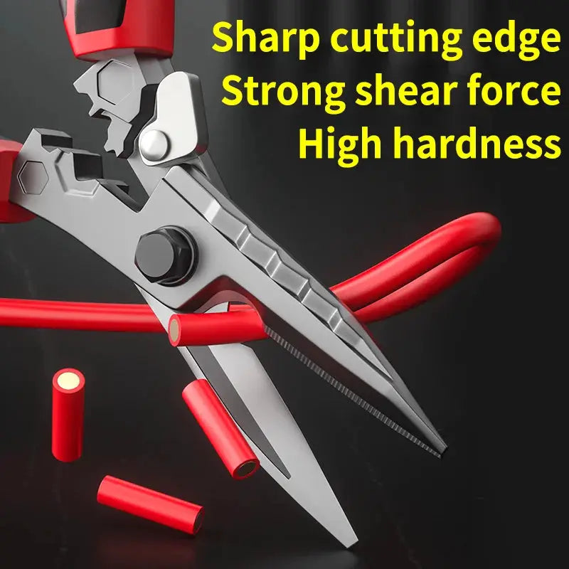 Multi Functional Electrician Scissors Crimping Wire Cutting Tool With Wrench For Metal Sheet And Cable Cutting