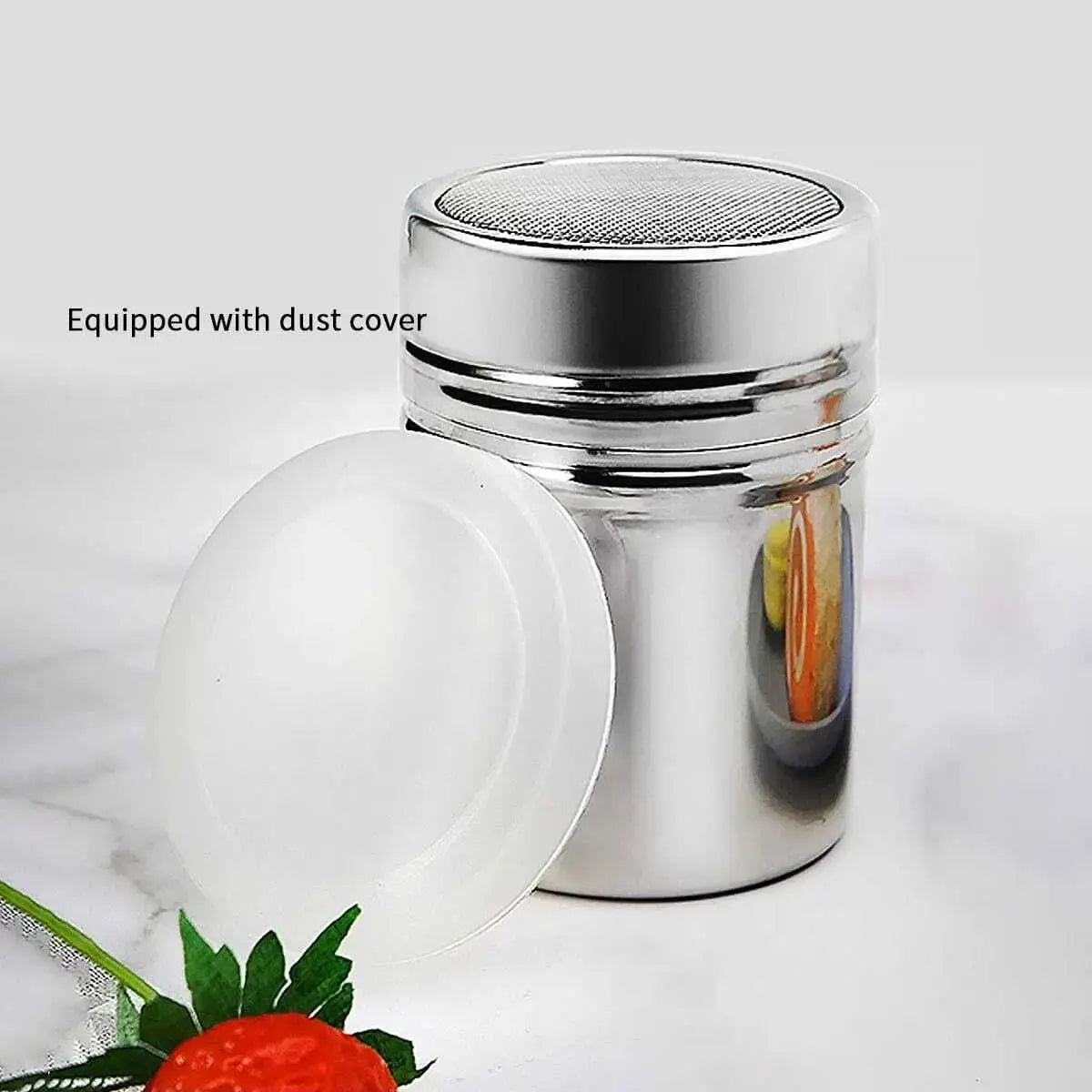 Stainless Steel Powder Dispenser Dust Shaker For Cocoa Cinnamon Powdered Sugar Salt Pepper Spices