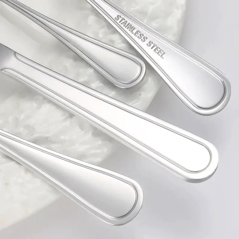 Stainless Steel Cutlery Set 6 Or 30 Pieces Steak Knife Fork Dessert Spoon High End For Restaurants And Hotels