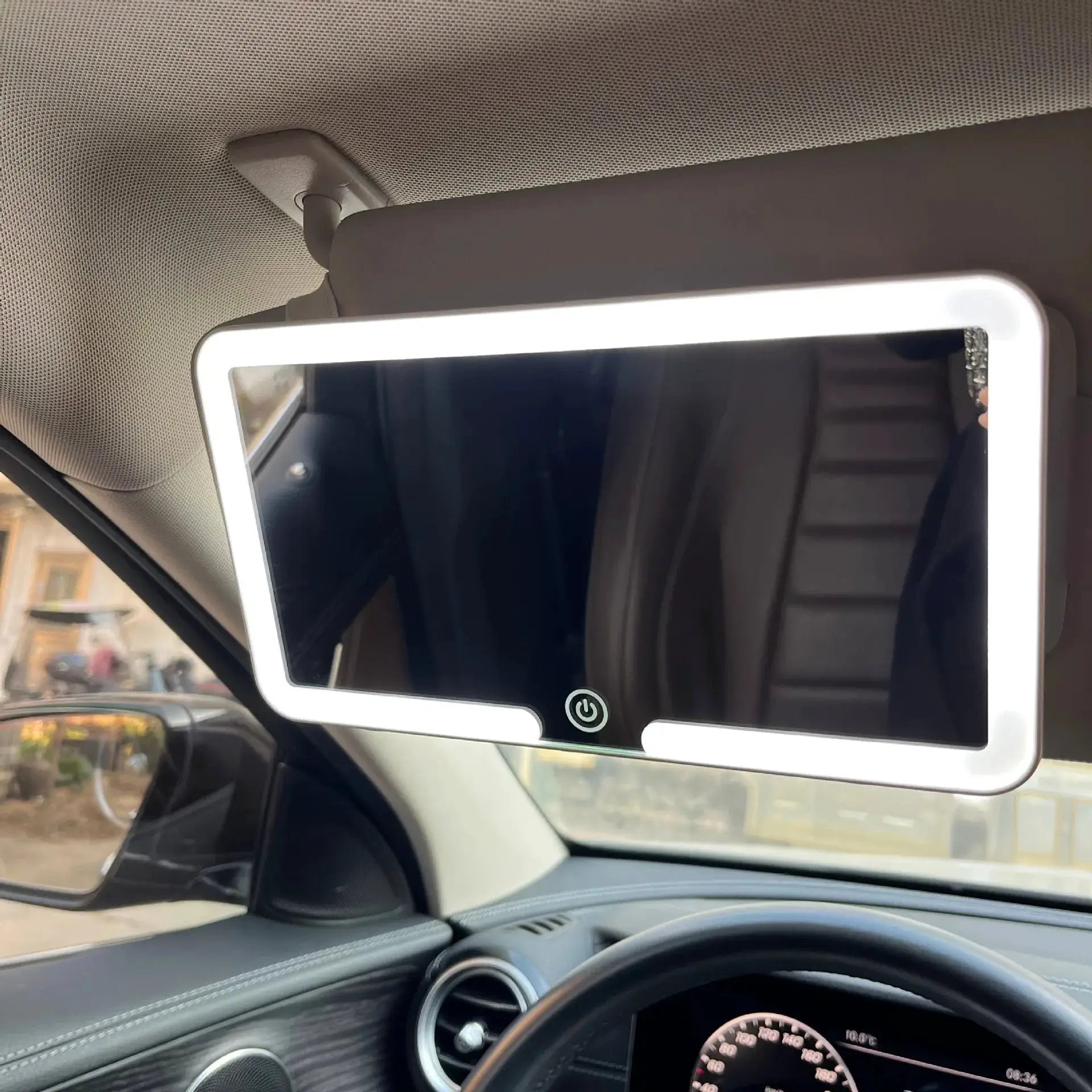 Car Sun Visor LED Makeup Mirror Rechargeable Fill Light For Women And Girls Universal Thin Vanity Mirror