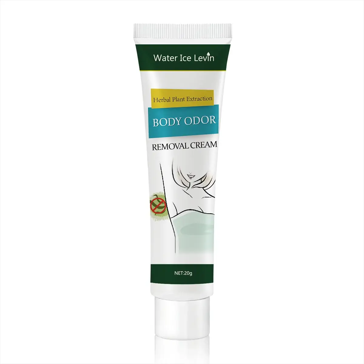 Body odor removal cream with herbal plant extraction, Water Ice Levin, 20g