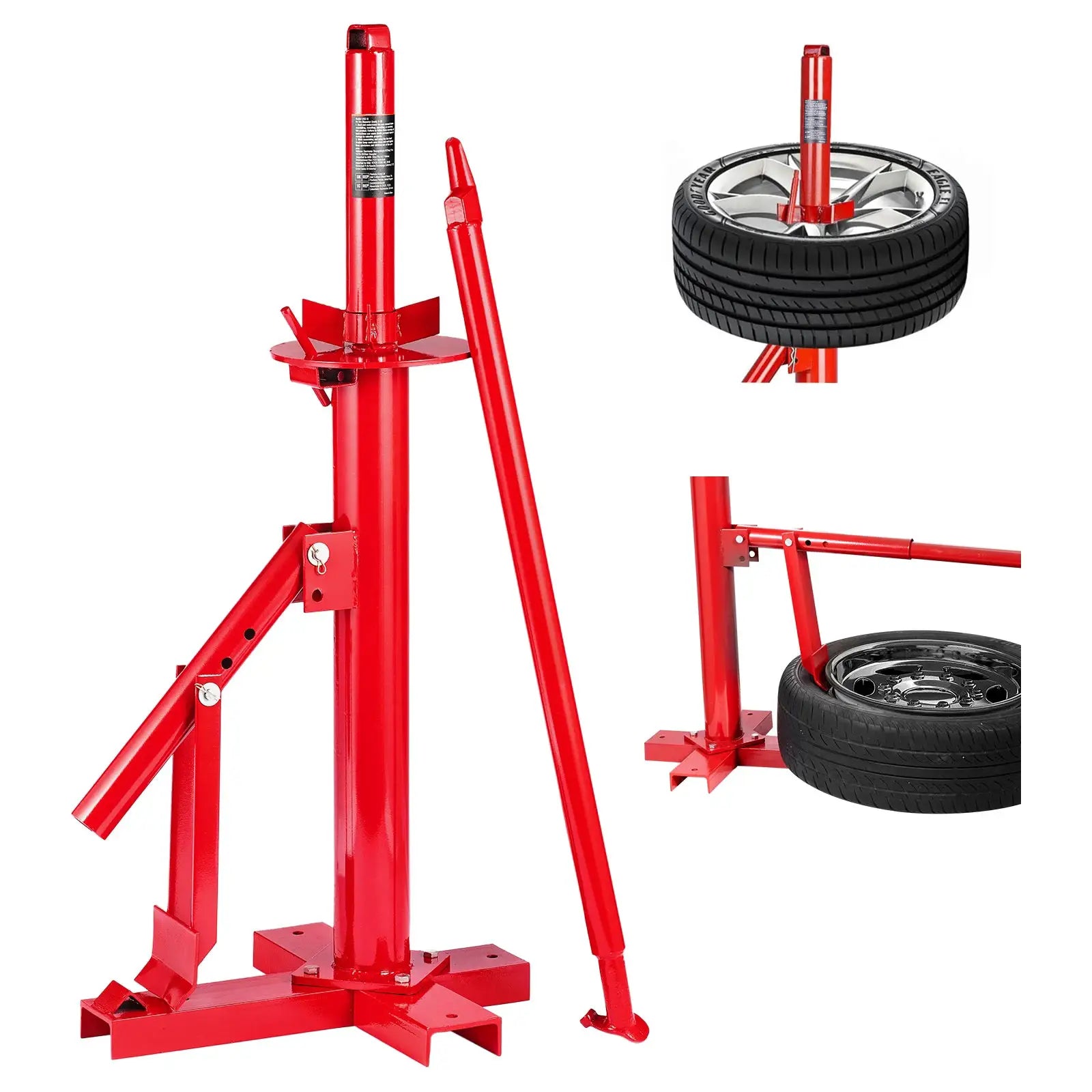 Portable tire changer by Simples Market, red SucceBuy bead-breaker tool for car, truck, motorcycle garage