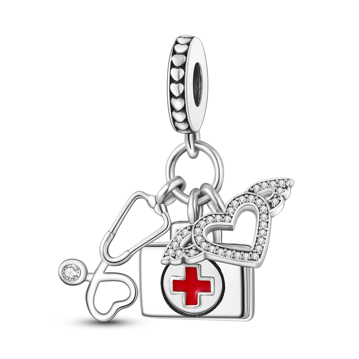 Medicine Cabinet Stethoscope Charm Pendant 925 Silver Bead Charms For MULA Bracelet DIY Fine Jewelry Making