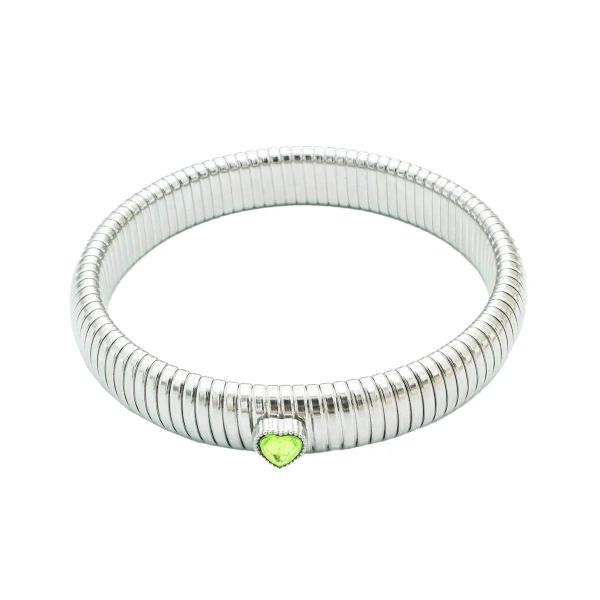 Waterproof Stainless Steel Retro Elastic Thick Metal Polish Bracelet 18K Gold Plated Unisex Jewelry For Men Women