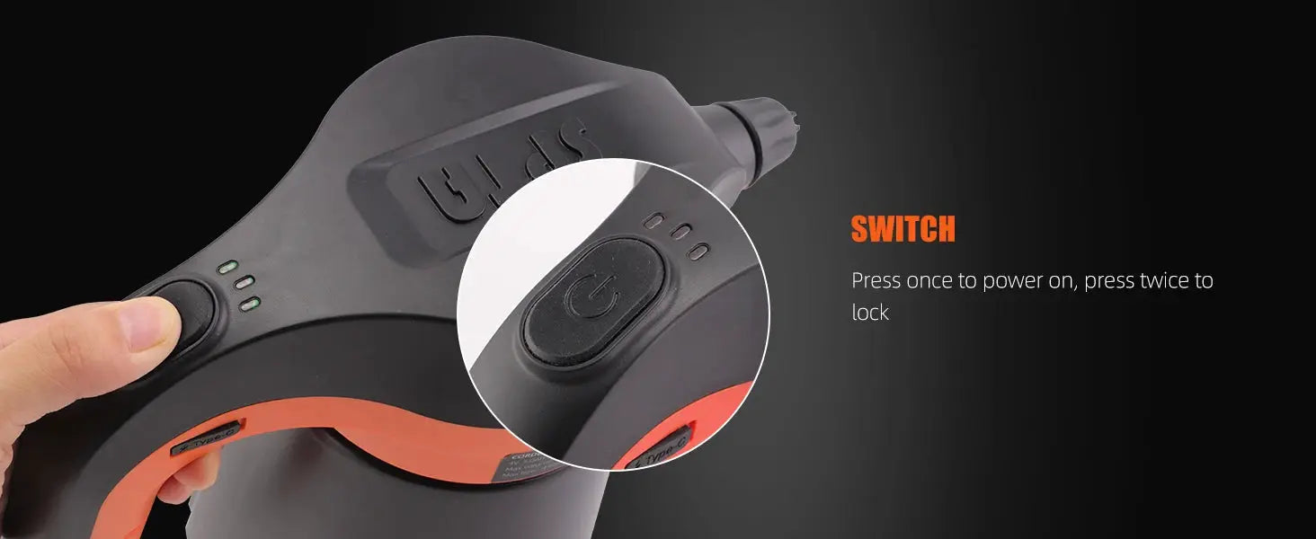SPTA cordless foam sprayer, black and orange 2.25L electric car wash sprayer with power switch
