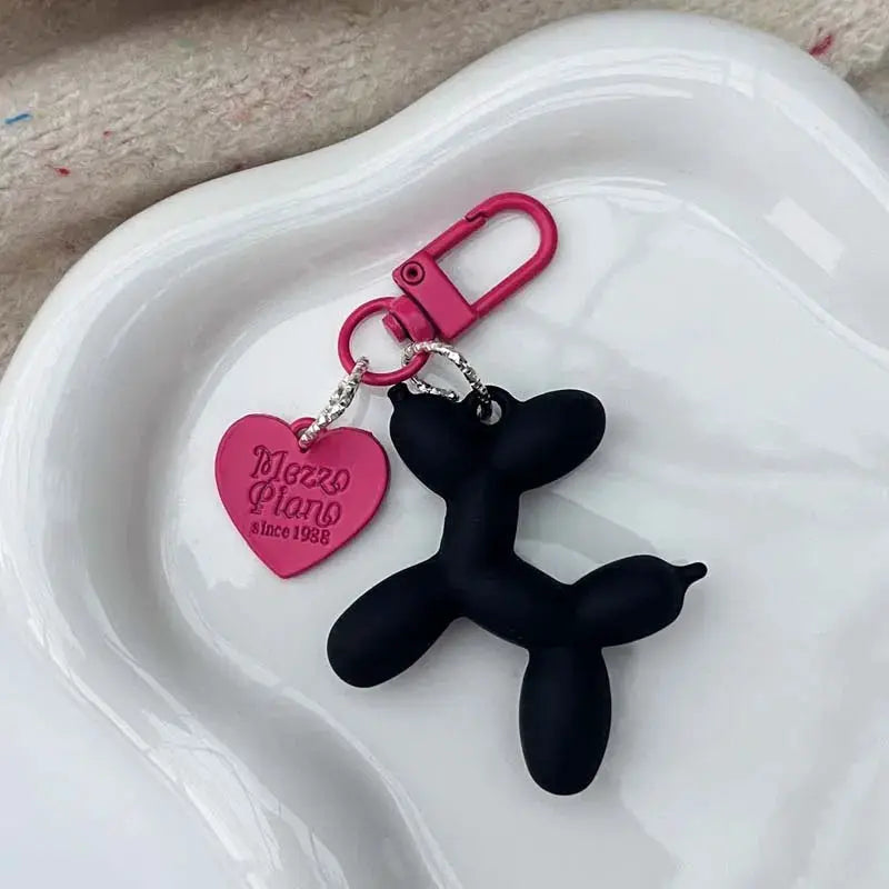 Fashion Punk Y2K Balloon Dog Keychains For Women Bag Pendant Jewelry Car Key Ring Accessory