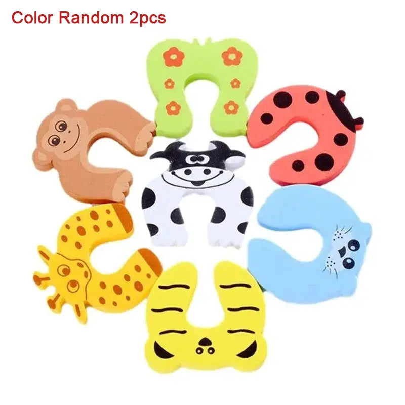 Simples Market baby safety door stoppers, assorted animal shapes in bright colors, set of 8 pieces