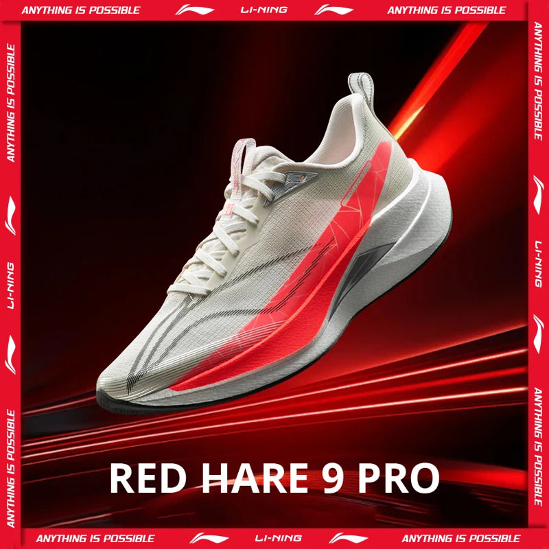 Li-Ning Red Hare 9 Pro racing shoes for men, gray with red accents, breathable