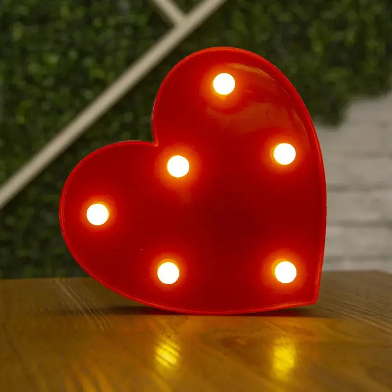 Love Heart LED Lamp for Weddings and Parties Romantic Night Light Pink Red Home Decor Gift