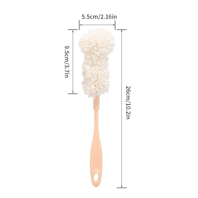 Long Handle Cup Brush For Tea Stain Removal And Baby Bottle Brush Cleaning Ergonomic Non Scratch Durable