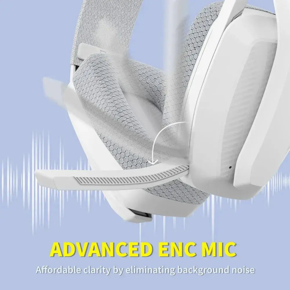 BINNUNE BW06 white wireless gaming headset with mic for PS5/PS4/PC/Mac Simples Market