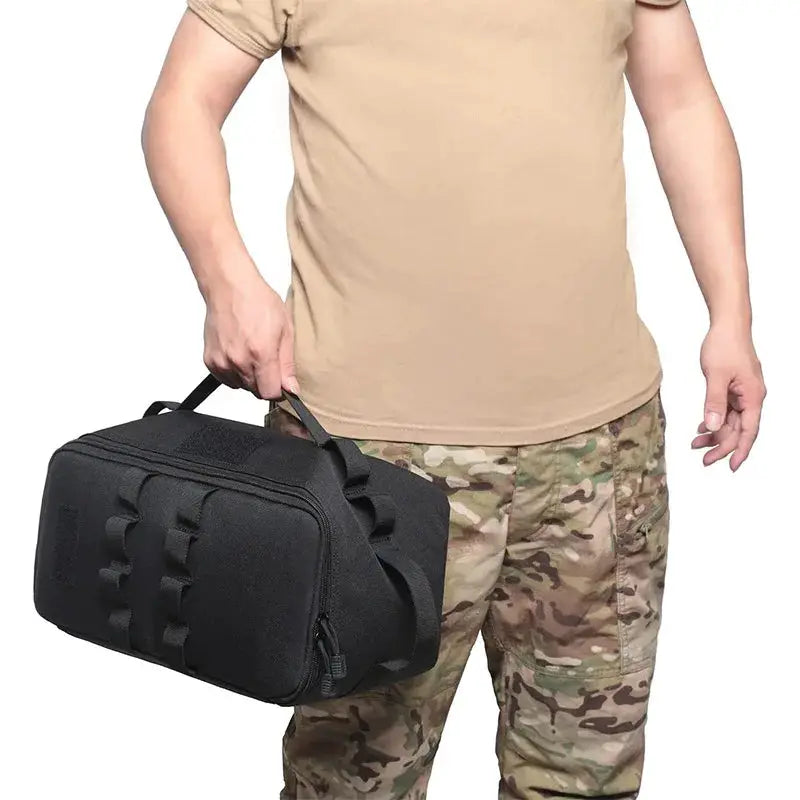 Large capacity outdoor camping storage bag by Simples Market in black with carrying handles