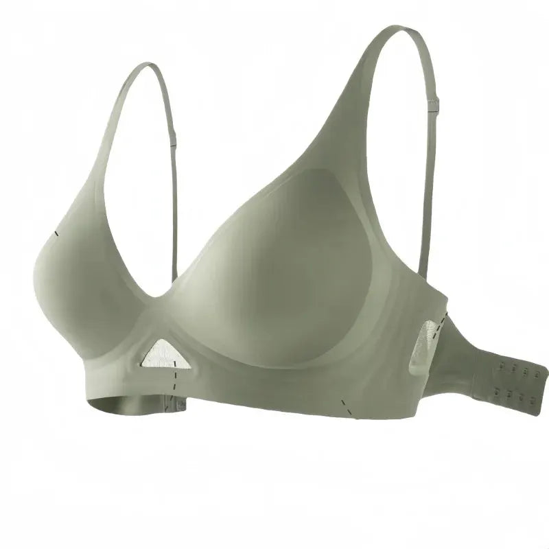 Simples Market women's seamless padded push-up bralette, non-wire, sage green