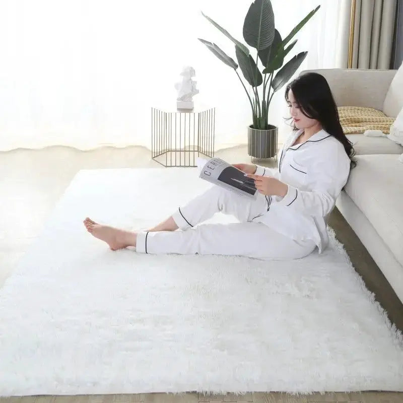 Fluffy Plush Velvet Carpet Rug for Living Room and Bedroom Lounge Soft Floor Mat for Kids Decoration