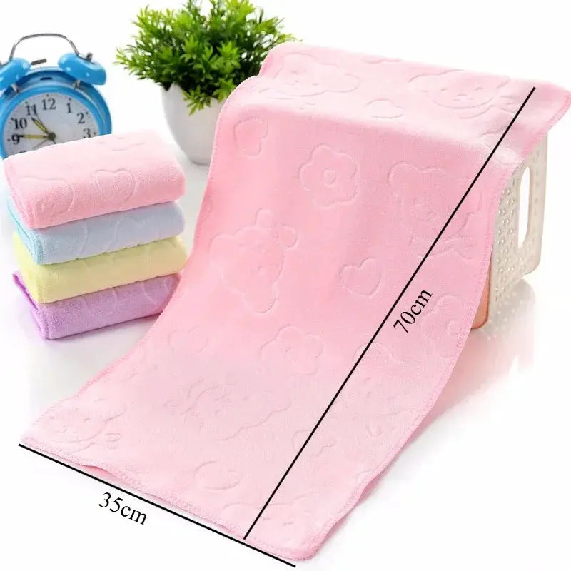 Quick-dry pet towels set of 4 pastel microfiber towels with pink flower embossing, Simples Market