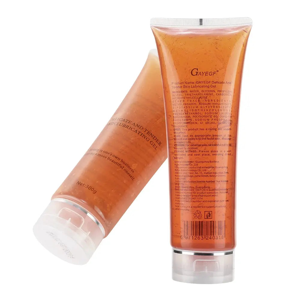 Lubricating gel tubes by GAYEGF, orange translucent, 2-pack