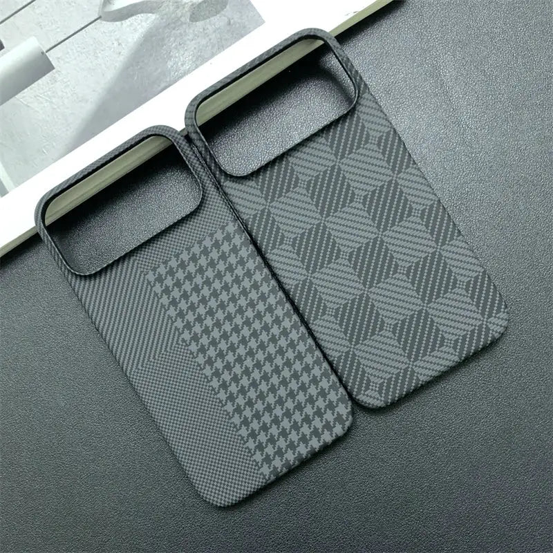 LuxCarbon Slim Carbon Fiber Case For iPhone 17 Pro Max 16 15 14 13 Shockproof Matte Bumper