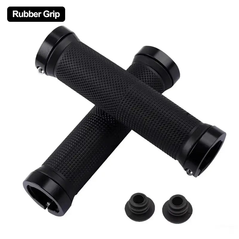 Bicycle Handlebar Grips Rubber Bilateral Lock Non Slip For BMX MTB Mountain Bikes Cycling Accessories