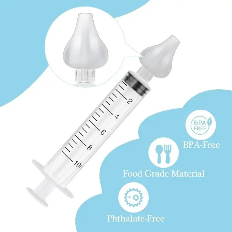Dual Capacity 10Ml 20Ml Baby Nasal Aspirator Syringe Nose Cleaner Rhinitis Nasal Washer Irrigator Needle For Children