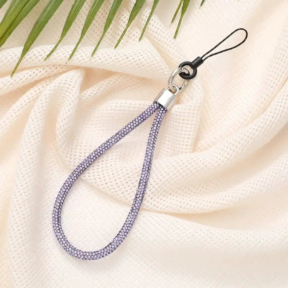 Glitter Rhinestone Phone Lanyard With Crystal Wrist Strap Keychain Anti Lost Rope For Phone Or Keys