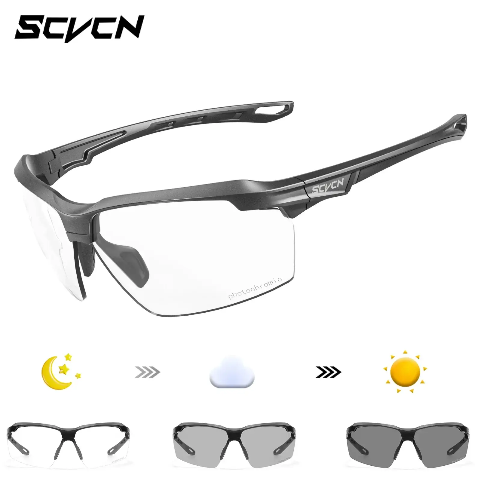 SCVCN Explosion Proof Airsoft Eyewear With Photochromic Polarized Lenses For All Lighting Conditions