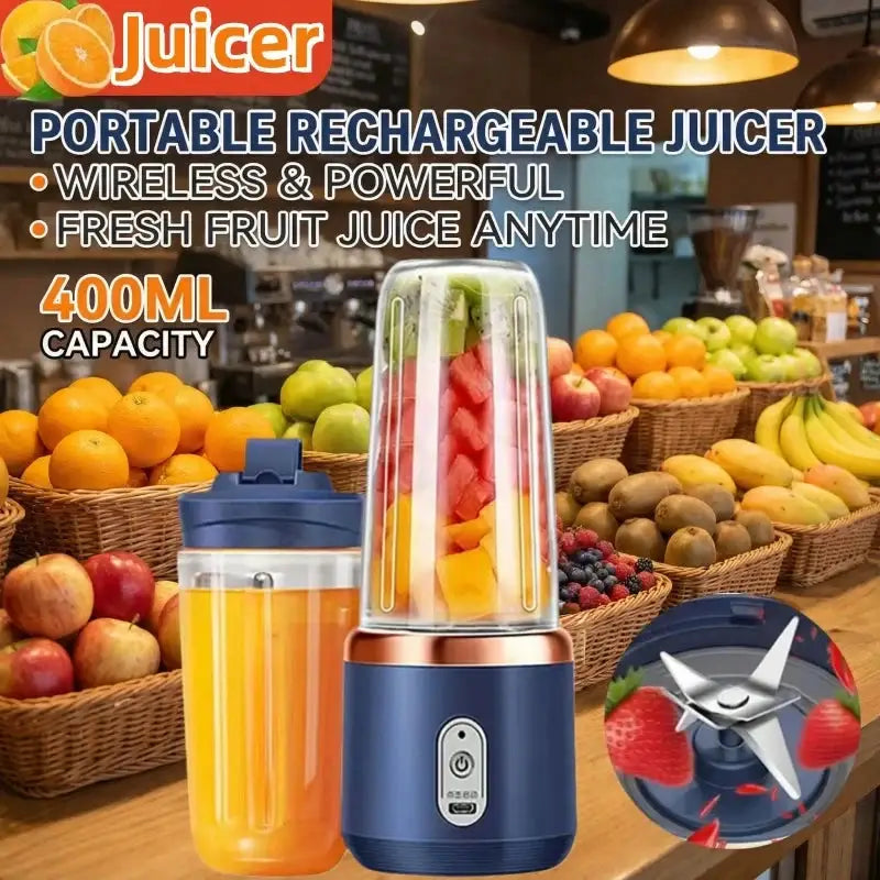 Portable 400ML Electric Juicer And Blender Milkshake Maker Double Cup