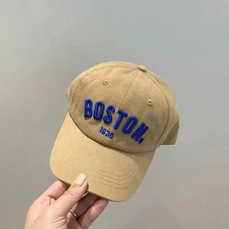 Solid Letter Kids Baseball Cap With Embroidery Adjustable Sun Hat For Boys And Girls Spring Summer