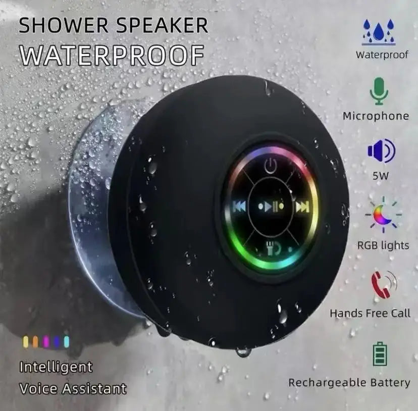 Waterproof Bluetooth Speaker Mini Subwoofer With Suction Cup Mic Handsfree Calling For Bathroom Pool Beach