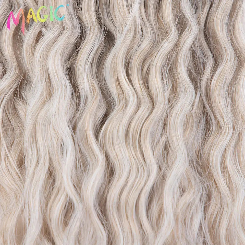 Magic Ariel Curl Water Wave Crochet Hair, ombre blonde, 22in synthetic braiding extension