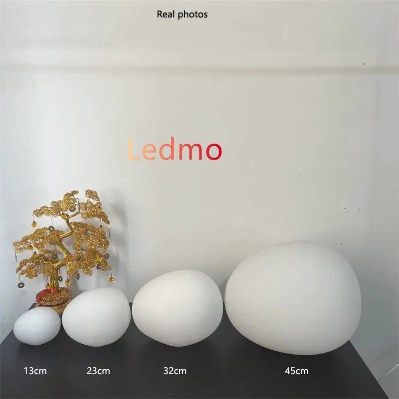 Ledmo Nordic white glass ball pendant light set, four sizes (13cm, 23cm, 32cm, 45cm)