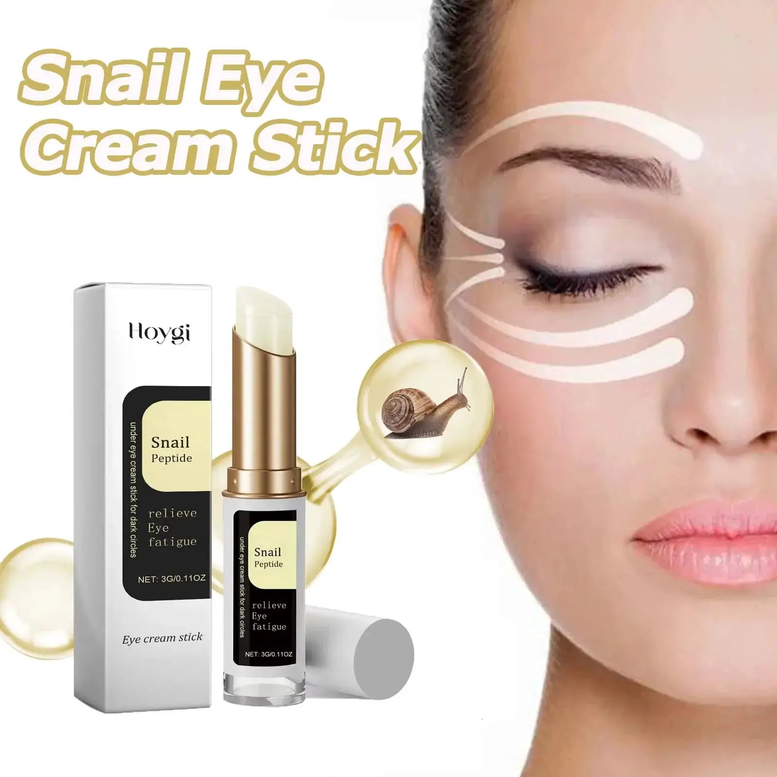 Snail Eye Cream Stick With Collagen And Retinol For Hydration Dark Circles Fine Lines And Puffiness