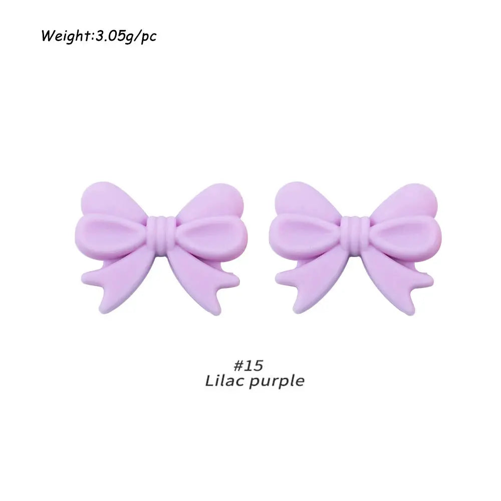 10Pcs Crown Bowknot Silicone Beads For Jewelry Making Diy Necklace Keychain Bracelet Craft Supplies