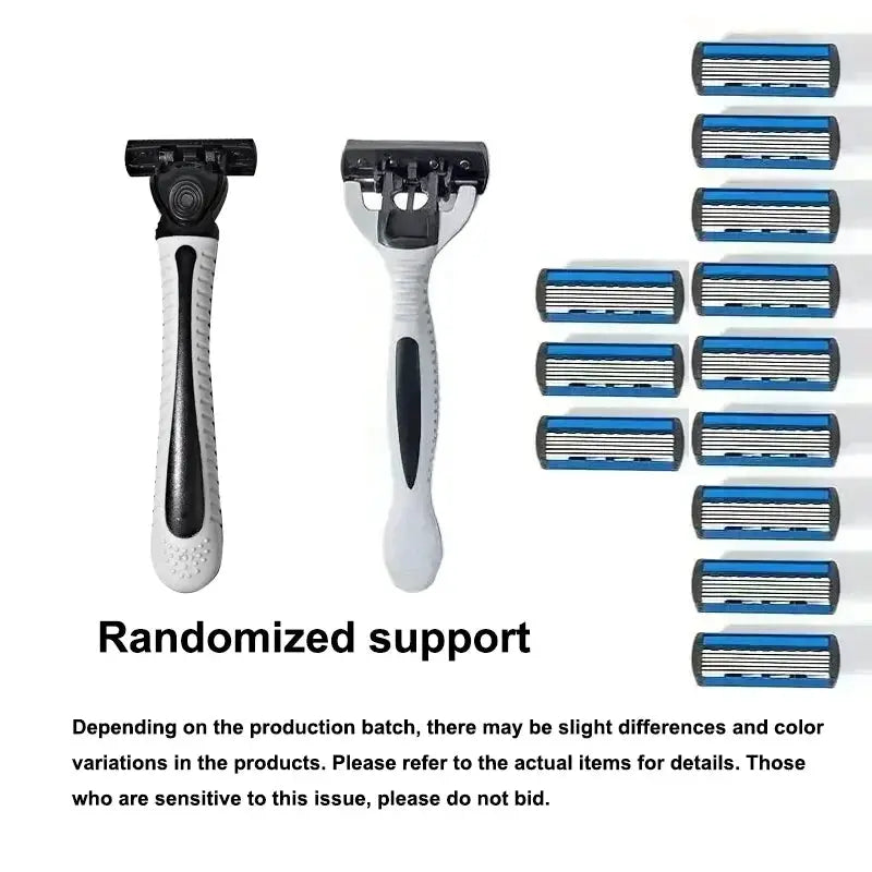 PrimeBlade Mens Safety Razor Stainless Steel Manual Razor With 6 Layer Replaceable Blades For Close Shave